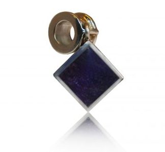 square ashes charm in silver