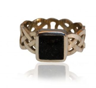 square set celtic ashes ring in silver